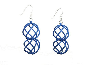 3D Printed Jewelry Spiral Sphere Linked Earrings