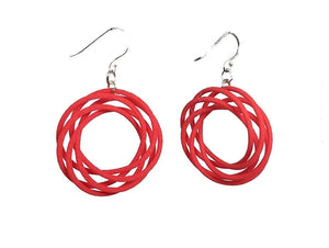 3D Printed Jewelry Looped Spiral Earrings