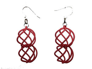 3D Printed Jewelry Spiral Sphere Linked Earrings