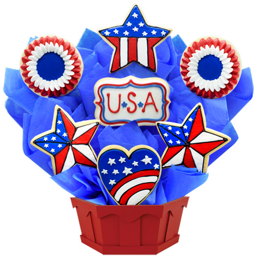 A492 - USA Love Cookie Bouquet