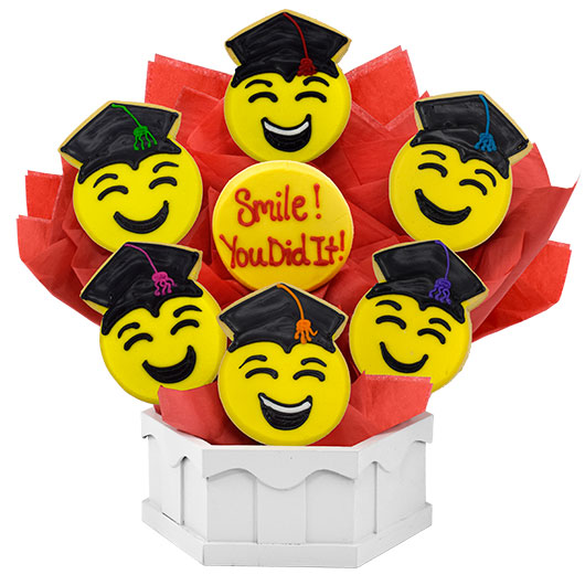 A512 - ConGRADulations 2024 Emojis Cookie Bouquet