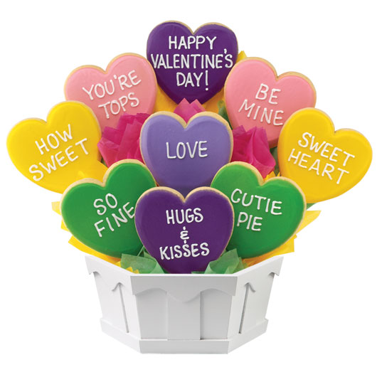 A78 - Conversation Hearts Cookie Bouquet