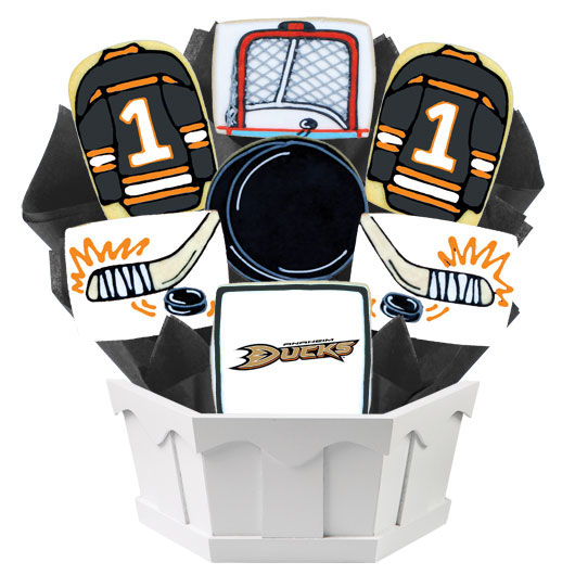 NHL1-ANA - Hockey Bouquet - Anaheim Cookie Bouquet