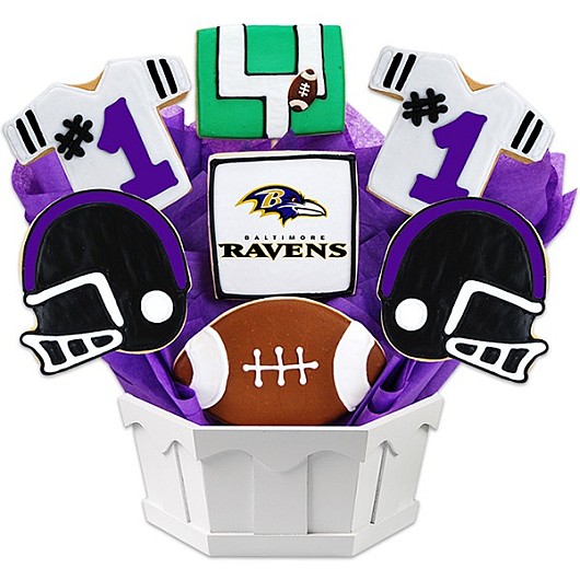 NFL1-BAL - Football Bouquet - Baltimore Cookie Bouquet