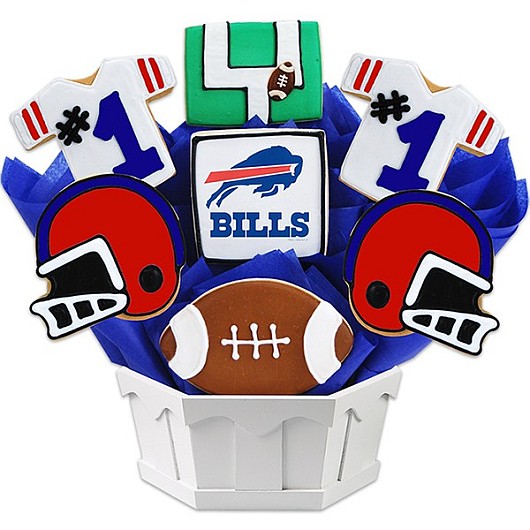 NFL1-BUF - Football Bouquet - Buffalo Cookie Bouquet