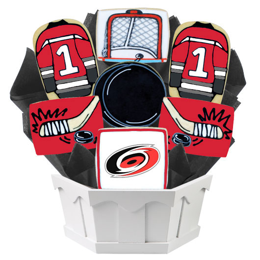 NHL1-CAR - Hockey Bouquet - Carolina Cookie Bouquet