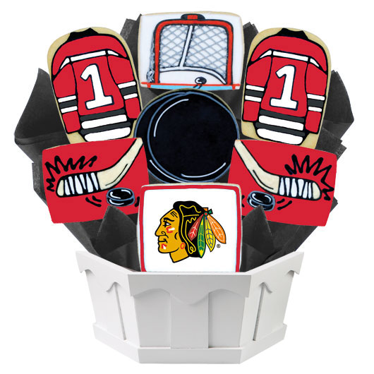 NHL1-CHI - Hockey Bouquet - Chicago Cookie Bouquet