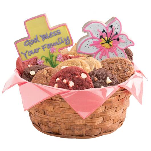 W319 - Flowers of Faith Basket Cookie Basket