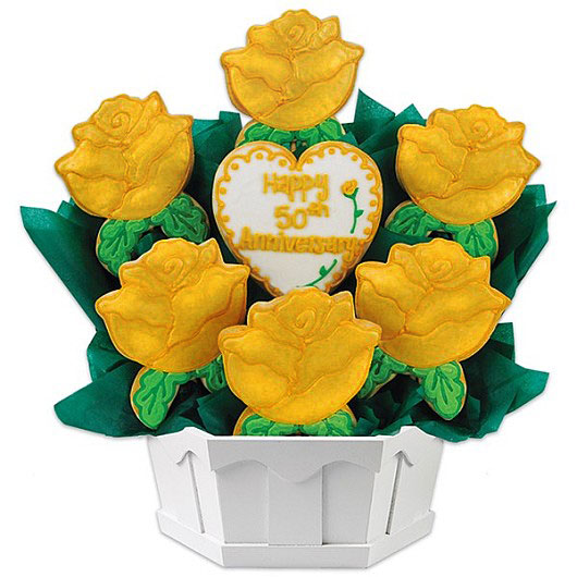 A368 - Golden Anniversary Cookie Bouquet