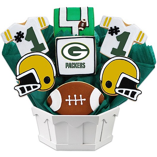 NFL1-GB - Football Bouquet - Green Bay Cookie Bouquet