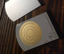 Load image into Gallery viewer, Metal Death Star Plans Data Card - Rogue One - **BONUS** Free &quot;Hope&quot; Display Stand