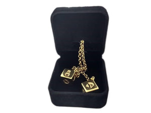 Stainless Steel Smuggler's Golden Dice - Gold Plated Stainless Steel Dice