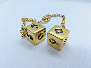 Stainless Steel Smuggler's Golden Dice - Gold Plated Stainless Steel Dice