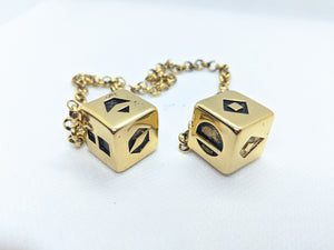 Stainless Steel Smuggler's Golden Dice - Gold Plated Stainless Steel Dice