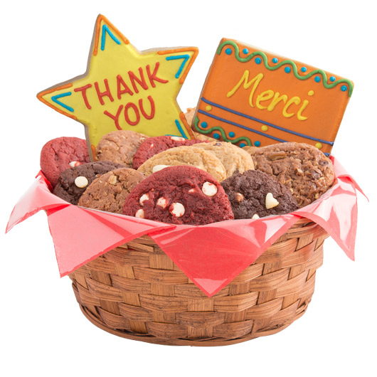 W259 - Many Thanks Basket Cookie Basket