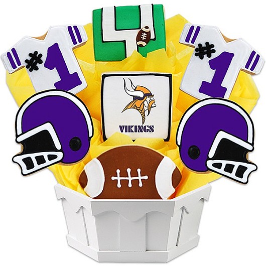 NFL1-MIN - Football Bouquet - Minnesota Cookie Bouquet