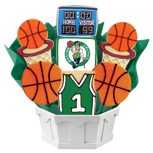 NBA1-BOS - Pro Basketball Bouquet - Boston Cookie Bouquet