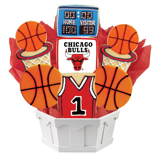 NBA1-CHI - Pro Basketball Bouquet - Chicago Cookie Bouquet