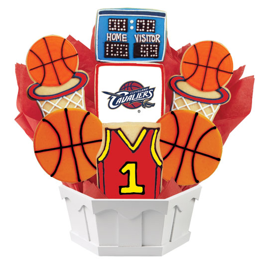 NBA1-CLE - Pro Basketball Bouquet - Cleveland Cookie Bouquet