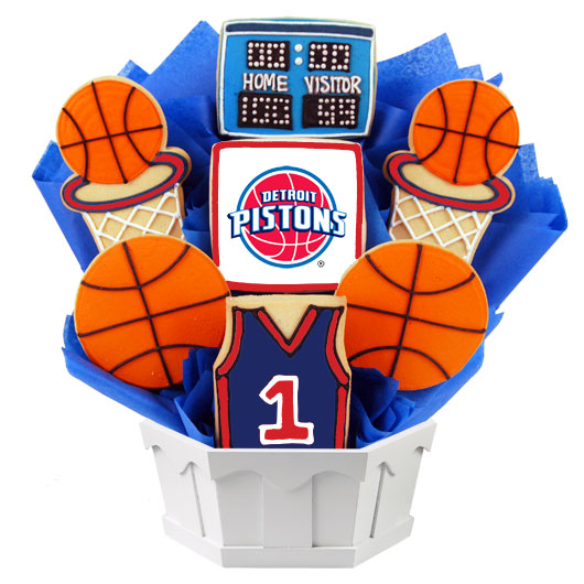 NBA1-DET - Pro Basketball Bouquet - Detroit Cookie Bouquet