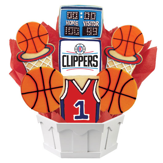 NBA1-LAC - Pro Basketball Bouquet - LA LAC Cookie Bouquet