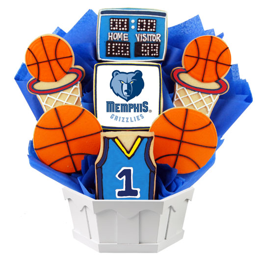 NBA1-MEM - Pro Basketball Bouquet - Memphis Cookie Bouquet