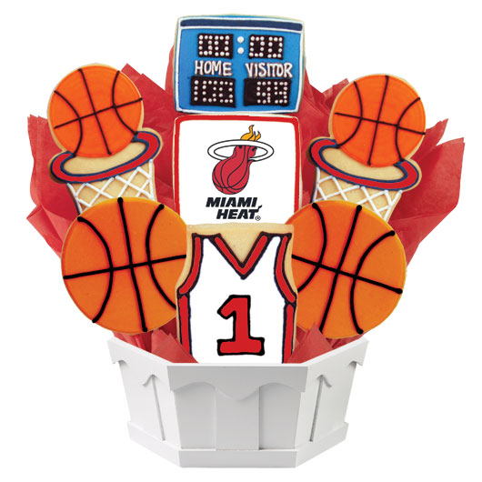 NBA1-MIA - Pro Basketball Bouquet - Miami Cookie Bouquet