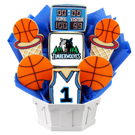 NBA1-MIN - Pro Basketball Bouquet - Minnesota Cookie Bouquet