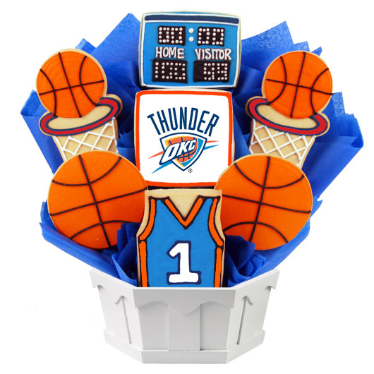 NBA1-OKC - Pro Basketball Bouquet - Oklahoma City Cookie Bouquet