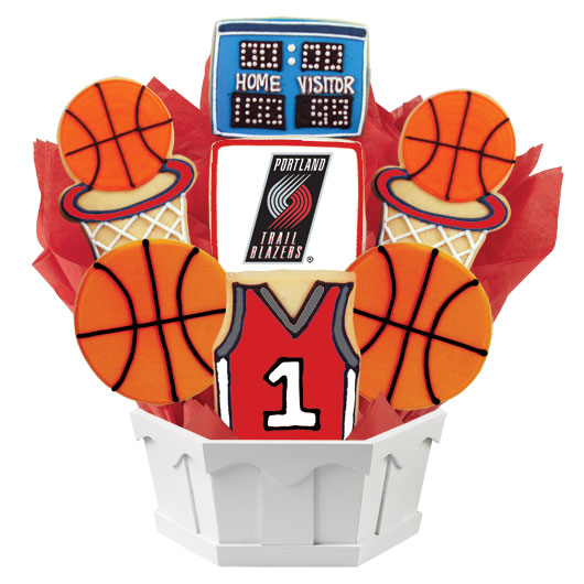 NBA1-POR - Pro Basketball Bouquet - Portland Trail Cookie Bouquet