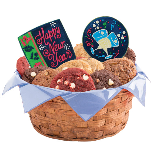 W348 - New Years Bash Basket Cookie Basket