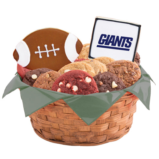 WNFL1-NYG - Football Basket - New York (BLUE) Cookie Basket