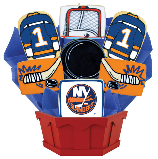 NHL1-NYI - Hockey Bouquet - New York NYI Cookie Bouquet