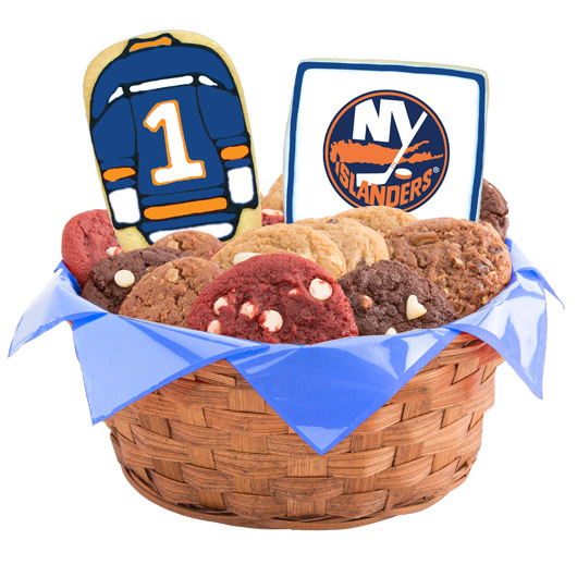 WNHL1-NYI - Hockey Basket - New York NYI Cookie Basket