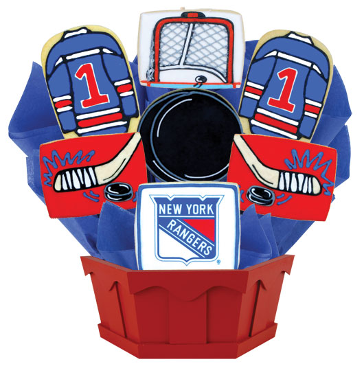 NHL1-NYR - Hockey Bouquet - New York NYR Cookie Bouquet