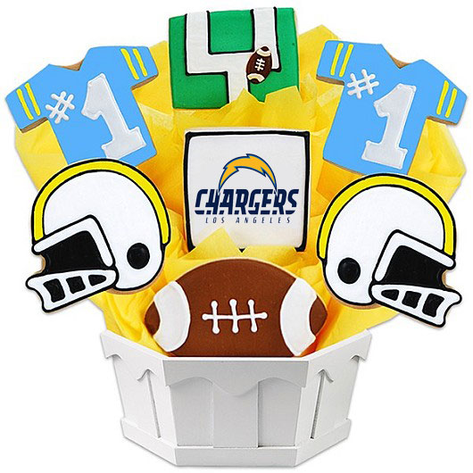 NFL1-LAC - Football Bouquet - LAC Cookie Bouquet