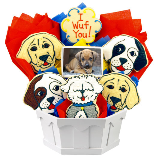 PH132 - Photo Cookies - Puppy Love Cookie Bouquet