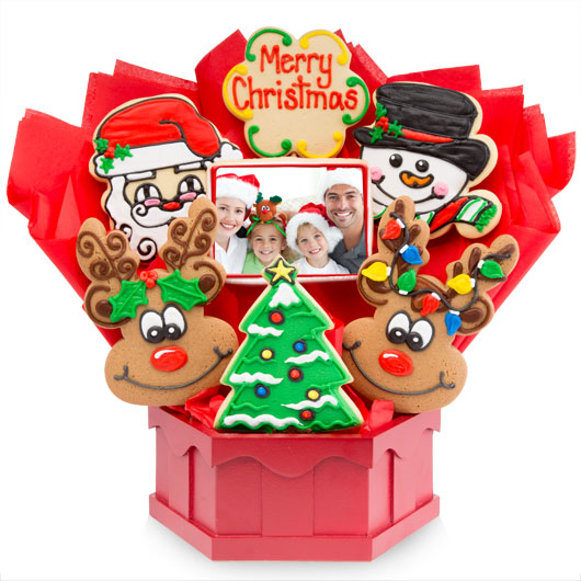 PH275 - Photo Cookies - Merry Christmas Cookie Bouquet