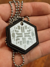 Load image into Gallery viewer, Functioning Battlestar Galactica: Blood &amp; Chrome Necklace &#39;cylon chip&#39;