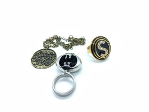Spaceballs complete jewelry set! Dark Helmet Ring, Schwartz Ring, Necklace