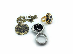 Spaceballs complete jewelry set! Dark Helmet Ring, Schwartz Ring, Necklace