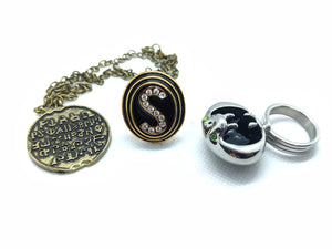 Spaceballs complete jewelry set! Dark Helmet Ring, Schwartz Ring, Necklace