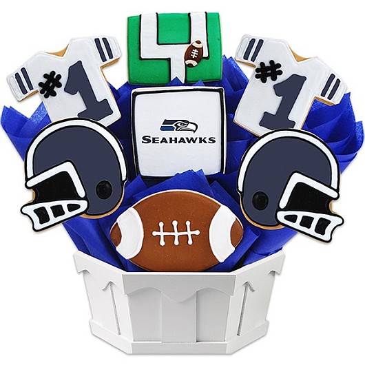 NFL1-SEA - Football Bouquet - Seattle Cookie Bouquet