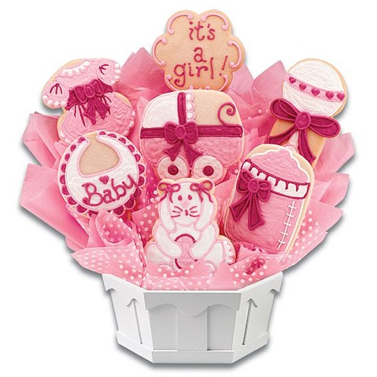 A246 - Sweet Baby Girl Cookie Bouquet