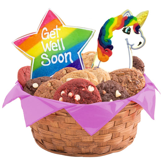 W465 - Get Well Magical Unicorns Basket Cookie Basket