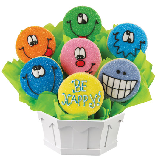 A342 - Wacky Faces Cookie Bouquet