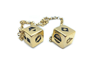 Stainless Steel Smuggler's Golden Dice - Gold Plated Stainless Steel Dice